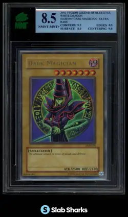 2002 YU-GI-OH! LEGEND OF BLUE EYES WHITE DRAGON DARK MAGICIAN ULTRA RARE MNT 8.5 - Image 1