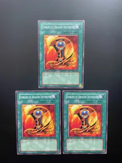 Yugioh Emblem of Dragon Destroyer MFC-090 Common 1st Edition LP/MP X3 - Image 1