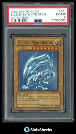 2002 YU-GI-OH! KAIBA 1ST EDITION #SDK-001 BLUE-EYES WHITE DRAGON PSA 6 - Image 1