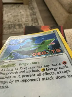 -MP/HP- RAYQUAZA Reverse Holo 22/107 STAMPED Rare Foil Pokemon Card EX DEOXYS - Image 3