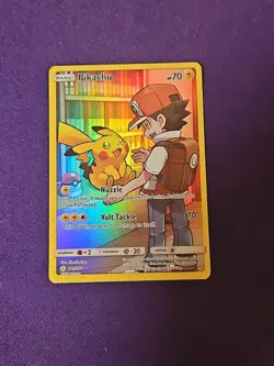 Pokemon 2019 Card Sun Moon Red's Pikachu Holo - Image 1
