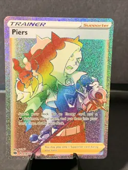 Pokemon TCG Piers 078/073 Champions Path Secret Rainbow Rare Full Art Card NM/M - Image 1