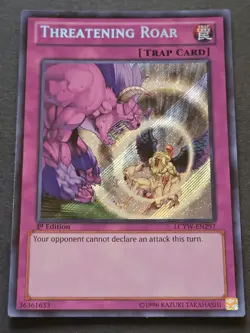 Threatening Roar 1st Edition Secret Rare LCYW-EN297 Yu-Gi-Oh! trading card - Image 1