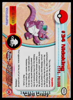 Nidoking #34 Spectra - Topps Chrome Series 1 Pokemon Card Played - Image 2