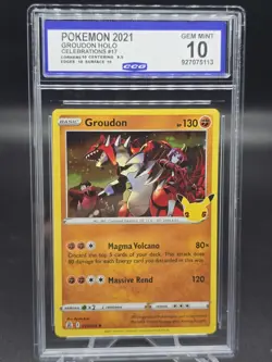 2021 Groudon Pokemon Card 017/025 Celebrations Holo Rare CCG 10 GEM Mint - Image 1