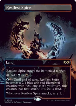 MTG Restless Spire (Borderless) Foil NM Wilds of Eldraine Magic 306 - Image 1