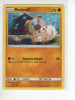 ROCKRUFF FORBIDDEN LIGHT SM SET POKEMON CARD 75/131 MP - Image 1