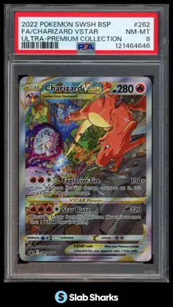 2022 POKEMON BLACK STAR PROMOS #SWSH262 CHARIZARD VSTAR FA ULTRA-PREMIUM PSA 8 - Image 1