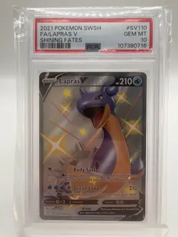 2021 Pokemon Sword & Shield Shining Fates #SV110 Lapras v Full Art PSA 10 - Image 1