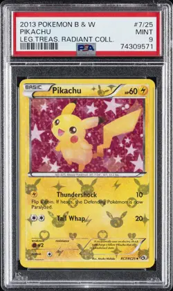 2013 POKEMON B&W LEGEND TREASURES RADIANT COLL #RC7 PIKACHU PSA 9 - Image 1