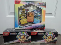 2x Pokemon TCG Scarlet & Violet Prismatic Evolutions Surprise Boxe + Poster - Image 1