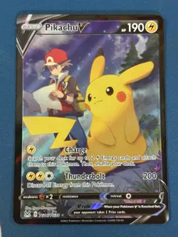 Pikachu V Ultra Rare Pokemon SWSH11: Lost Origin Trainer Gallery TG16/TG30 NM/LP - Image 1