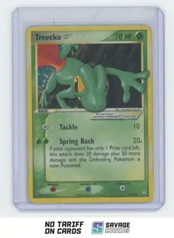 2004 Pokemon Gold Star EX Team Rocket Returns Holo Treecko #109/109 - Image 1