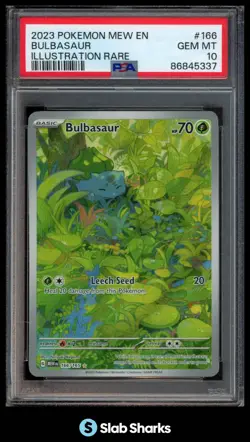 2023 POKEMON SV 151 - MEW EN #166/165 BULBASAUR ILLUSTRATION RARE PSA 10 - Image 1