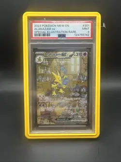 2023 POKEMON MEW EN-151 SPECIAL ILLUSTRATION RARE #201 ALAKAZAM EX PSA 9 - Image 1