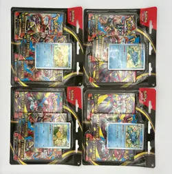 4x Lot Pokemon TCG Mega Evolution 3 Pack Blister w/ Psyduck Promo NEW & SEALED - Image 1