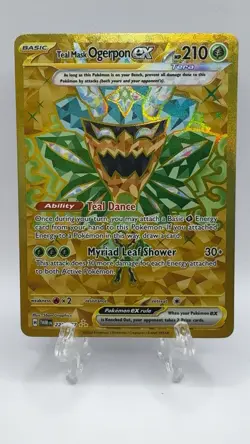 Pokemon Teal Mask Ogerpon ex 221/167 Twilight Masquerade Gold Hyper Rare Holo NM - Image 1