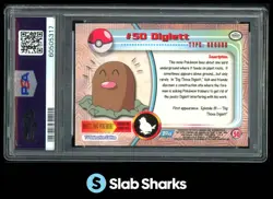 1999 TOPPS POKEMON TV #50 DIGLETT FOIL PSA 5 - Image 2