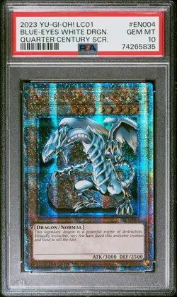 PSA 10 Blue Eyes White Dragon 25th Quarter Century Secret Rare LC01-EN004 Yugioh - Image 1