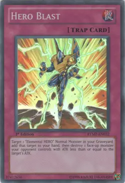 Yugioh! MP Hero Blast - RYMP-EN032 - Super Rare - 1st Edition Moderately Played, - Image 1