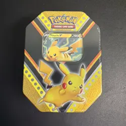Nintendo Pokemon V Powers Tin Trading Card Game PikachuV - Pikachu Tin 820650807794 - Image 1