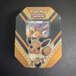 Nintendo Pokemon V Powers Tin Trading Card Game Eevee V - Eevee Tin 820650807794 - Image 1