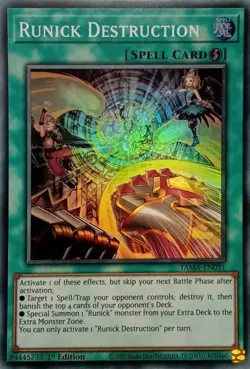 TAMA-EN031 RUNICK DESTRUCTION SUPER RARE 1ST EDITION YuGiOh CARD - Image 1