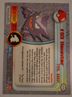 2000 Topps Pokemon Tv Animation Edition Blue Foil Card #93 Haunter - Image 2