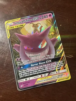 Pokemon Gengar & Mimikyu GX Team Up Holo Card 53/181 Ultra Rare SM - Image 1