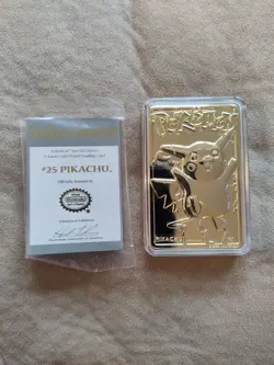 PIKACHU Pokemon 23K Gold Plated Trading Card 1999 Burger King Limited Edition - Image 1