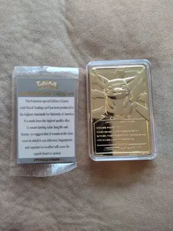 PIKACHU Pokemon 23K Gold Plated Trading Card 1999 Burger King Limited Edition - Image 2