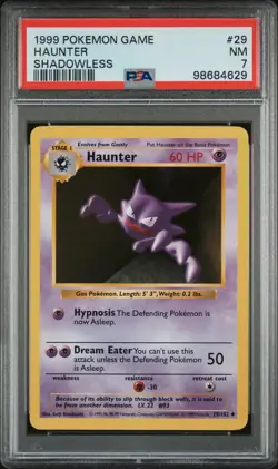 Haunter shadowless PSA 7 NM #29/102 base set 1999 WOTC VTG Pokemon card - Image 1