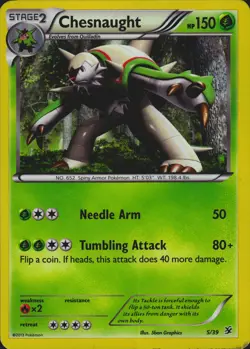 Chesnaught 5/39 Holo Kalos Starter Set Pokemon Card LP - Image 1