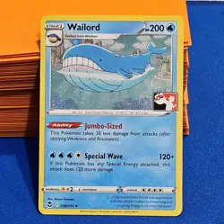 Wailord Pokemon Prize Pack Series 4 Holofoil Stamped Pokemon Card NM - Image 1