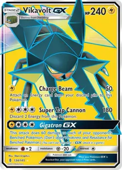 Pokemon TCG Vikavolt GX Full Art Holo Card 134/145 Sm-Guardians Rising - Image 1
