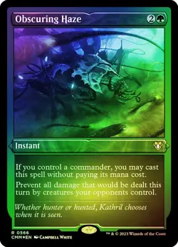 Obscuring Haze Foil Etched Commander Masters NM MTG - Image 1