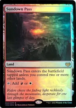 Magic the Gathering Innistrad Remastered NM Foil Sundown Pass 286 - Image 1