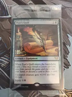 Magic The Gathering Poet's Quill Sealed Foil Prerelease Strixhaven Rare 2021 NM - Image 1