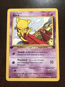 Abra 49/82 1st Edition VLP Pokemon TCG Team Rocket WOTC - Image 1