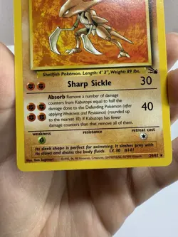 Pokemon Kabutops 24/62 Fossil Unlimited 24/62 WOTC Non Holo Rare - Image 4