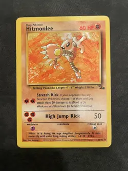 Hitmonlee 22/62 Fossil Regular Black Star Rare Pokemon TCG HP/DMG - Image 1