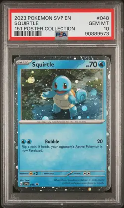 2023 POKEMON SVP EN-SV BLACK STAR PROMO 151 POSTER COLL #048 SQUIRTLE PSA 10 - Image 1