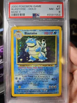 2000 Pokemon Base Set 2 #2 Blastoise Holo PSA 8 - Image 1