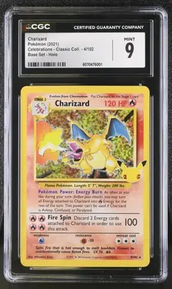 🔥🔥🔥 CGC 9 Charizard 4/102 Pokemon Celebrations Classic 2021 English - Image 1