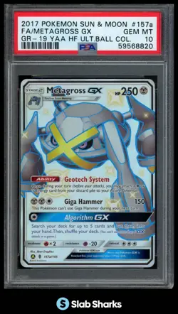 2017 POKEMON SUN & MOON GUARDIANS RISING #139/145 METAGROSS PSA 10 - Image 1