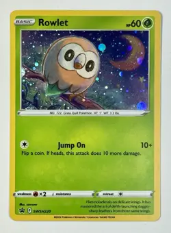 Pokemon TCG - Rowlet - SWSH 220 - 2022SWSH: Black Star Promo - Cosmo Holo - Image 1