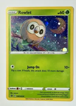 Pokemon TCG - Rowlet - SWSH 220 - 2022SWSH: Black Star Promo - Cosmo Holo - Image 2
