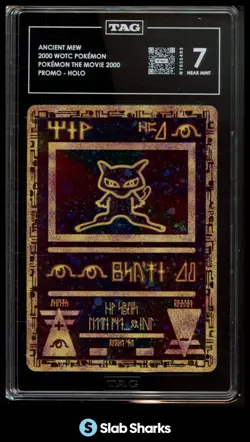 2000 WOTC POKEMON THE MOVIE PROMOS ANCIENT MEW HOLO TAG 7 - Image 1