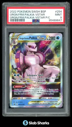 2022 POKEMON BSP #SWSH254 ORIGIN FORME PALKIA VSTAR POKEMON CENTER PSA 9 - Image 1