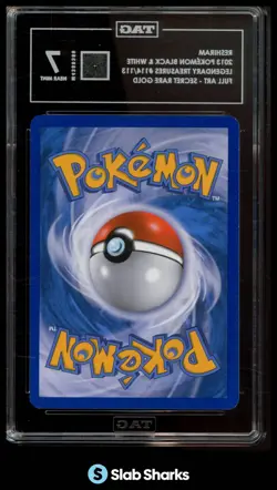 2013 POKEMON BW LEGENDARY TREASURES #114/113 RESHIRAM FULL ART SCR GOLD TAG 7 - Image 2